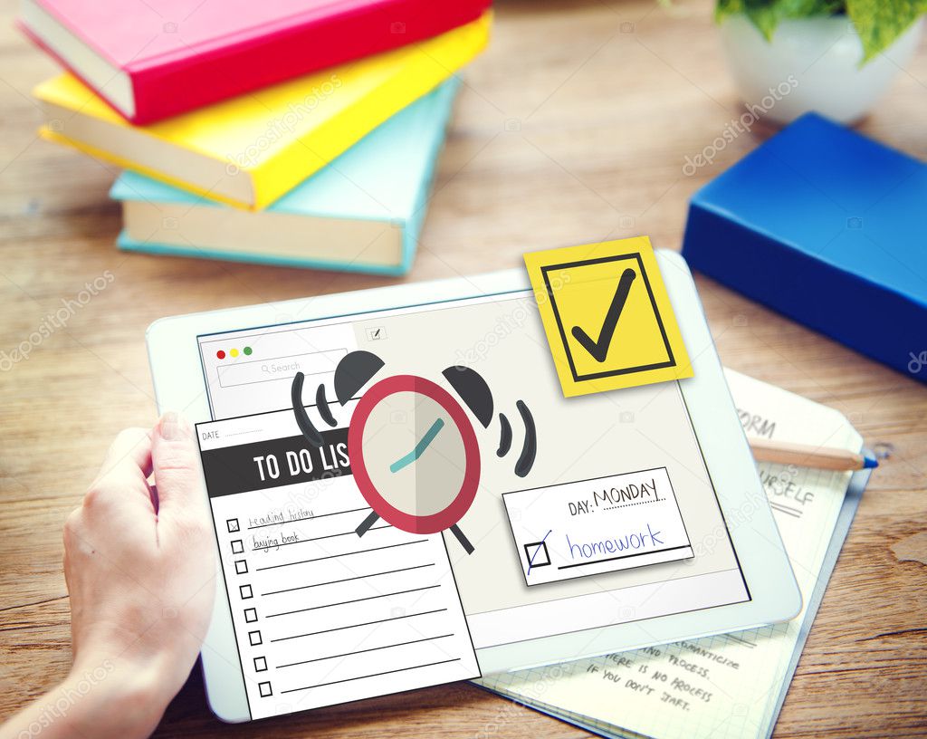 Uhr und Technik-Checkliste